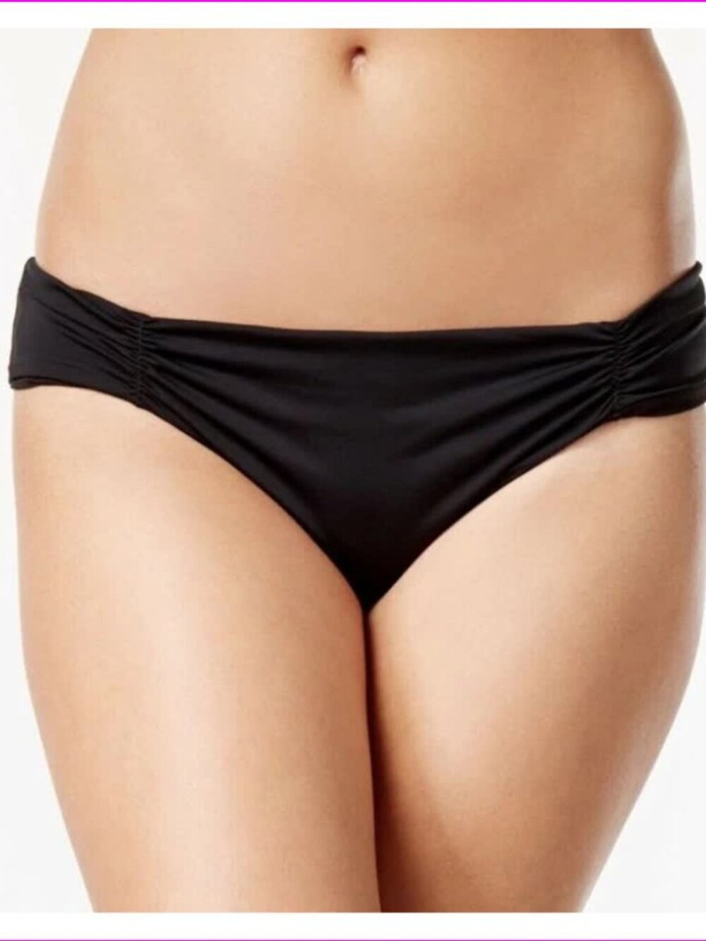 Bar-III-womens-Tab-Side-Cheeky-Bikini-Bottoms-Black Size M